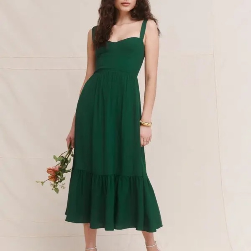 Reformation Emerald Green Midi Dress